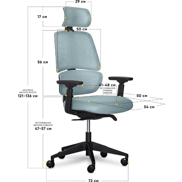 Фото - Кресло офисное Mealux Leo Air Plus Grey / Blue (Y-546 KBGL)